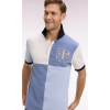 Maillot ETE à manches courtes bleu découpes cadran et broderie