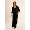 Pantalon ETE droit noir, en coton et lin MOLLY BRACKEN