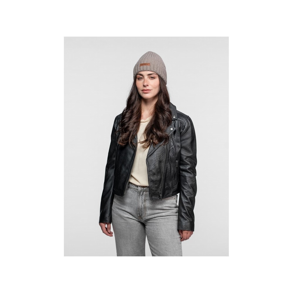 Cuir ETE femme serpent noir DAYTONA