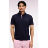 Polo ETE à manches courtes en piqué coton marine broderie dos