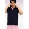 Polo ETE à manches courtes en piqué coton marine broderie dos
