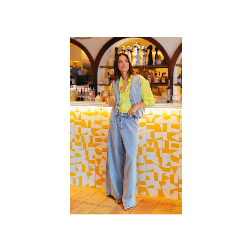 Jeans ETE femme extra wide leg Louvy bleu N°5 LE TEMPS DES CERISES