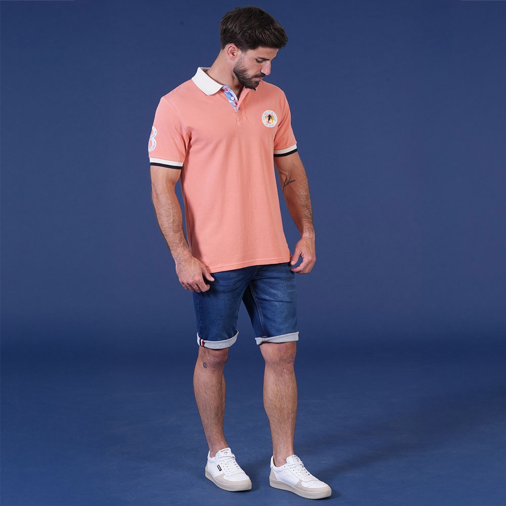 Polo ETE Ruckfield Palm Beach à manches courtes saumon