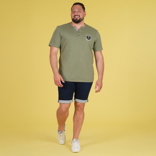 T-shirt kaki col tunisien à manches courtes Ruckfield Flowers of Rugby