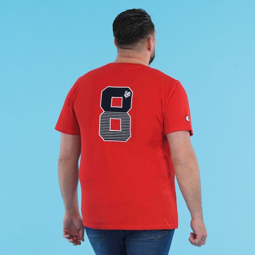 T-shirt ETE à manches courtes Ruckfield French rugby club rouge