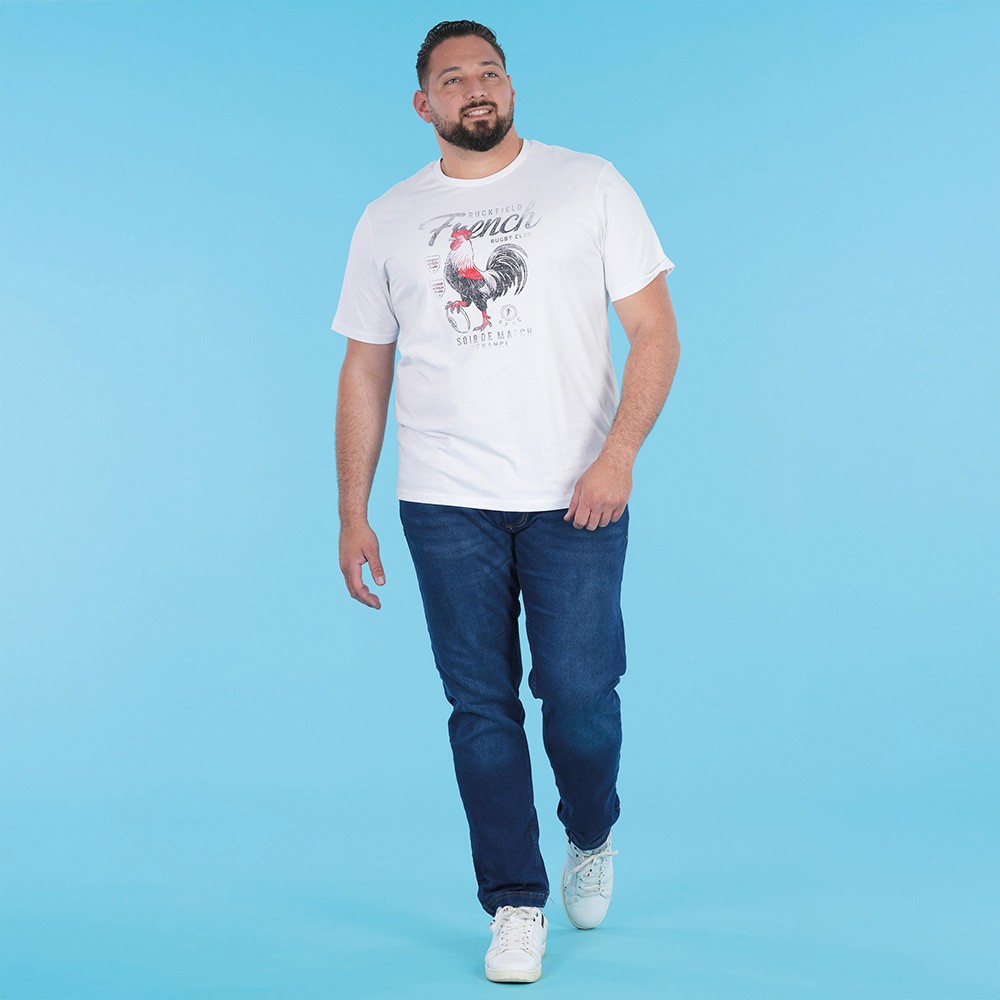 T-shirt ETE à manches courtes Ruckfield French Rugby Club blanc