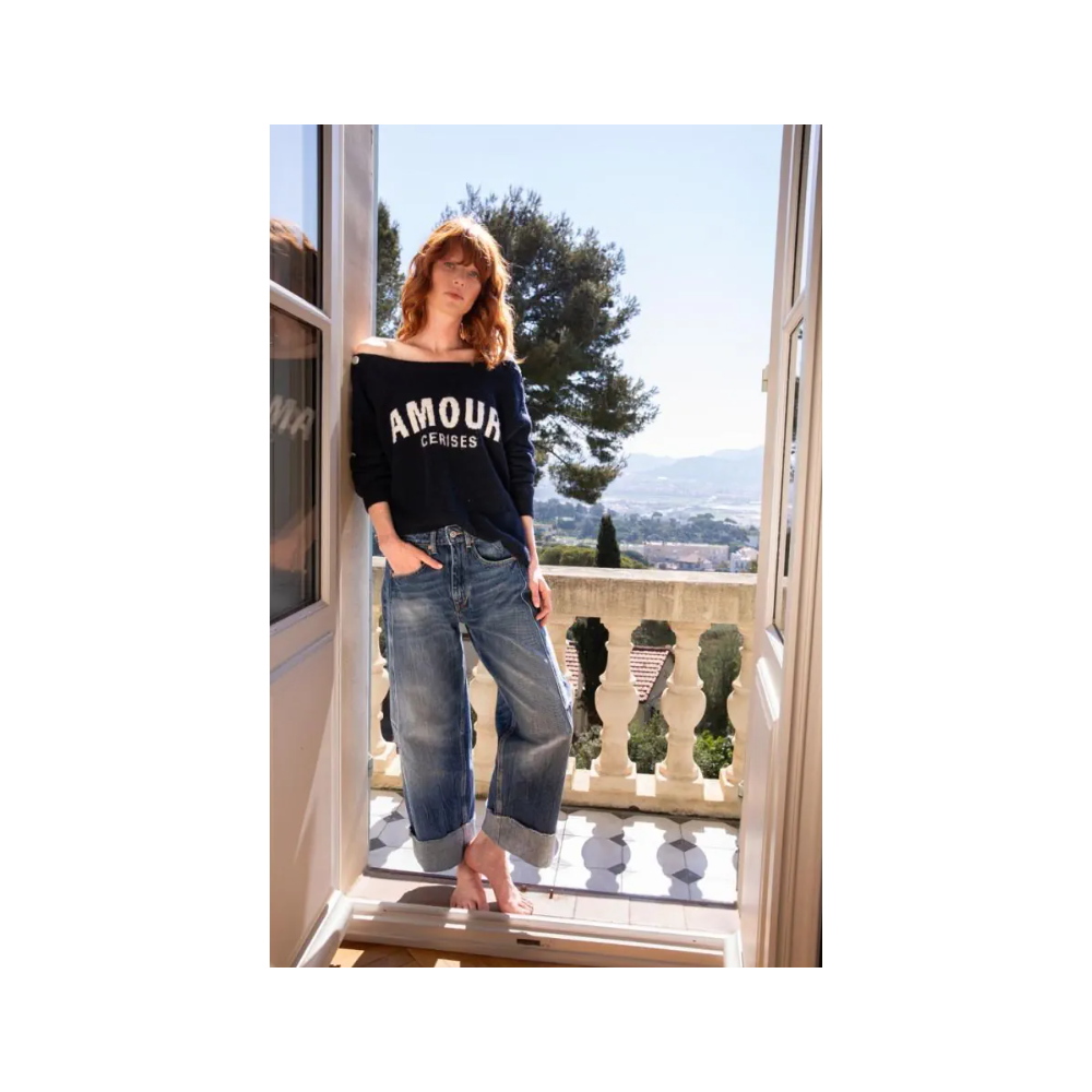 Jean femme regular loose Leal bleu N°3 LE TEMPS DES CERISES