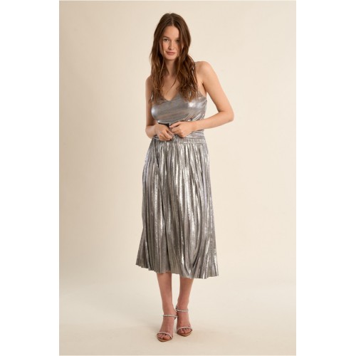 Longue jupe ETE plissée, effet métallisé MOLLY BRACKEN