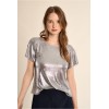 T-shirtETE femme, dos nu, effet métallisé MOLLY BRACKEN