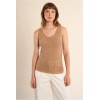 Débardeur ETE femme, en maille crochet camel MOLLY BRACKEN