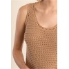 Débardeur ETE femme, en maille crochet camel MOLLY BRACKEN