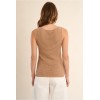 Débardeur ETE femme, en maille crochet camel MOLLY BRACKEN