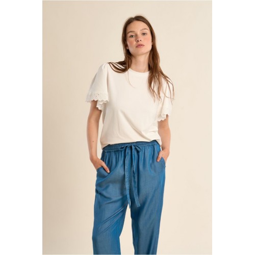 T-shirt ETE en coton oversize, manches volantées MOLLY BRACKEN