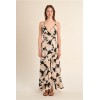 Robe longue, à imprimé floral noir et beige MOLLY BRACKEN