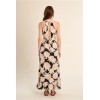 Robe longue, à imprimé floral noir et beige MOLLY BRACKEN