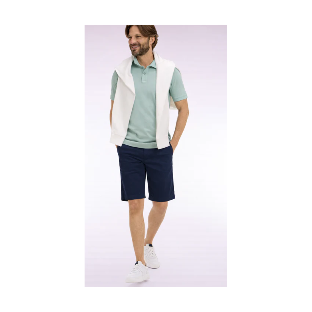 Bermuda ETE chino en gabardine stretch marine EDEN PARK