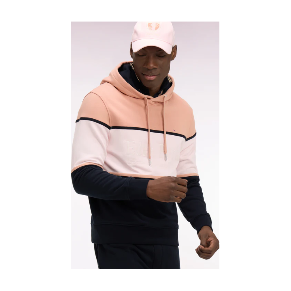 Sweatshirt ETE à capuche rose à découpes pastel brodées coupe regular