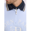 Sweatshirt ETE à col zippé bleu clair brodé coupe regular EDEN PARK