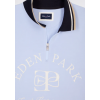 Sweatshirt ETE à col zippé bleu clair brodé coupe regular EDEN PARK