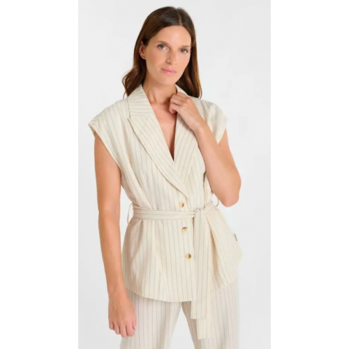 Veste ETE femme Tayra, ivoire sans manches LE TEMPS DES CERISES