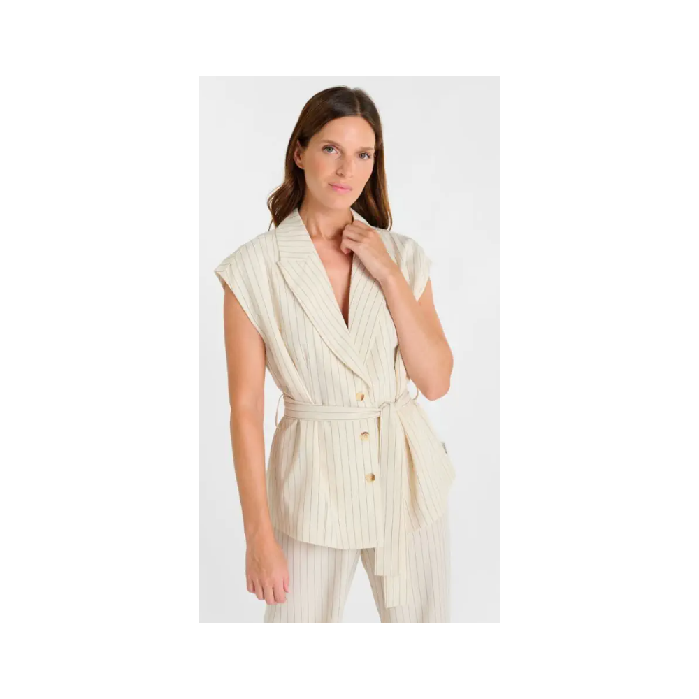 Veste ETE femme Tayra, ivoire sans manches LE TEMPS DES CERISES