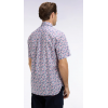 Chemise ETE manches courtes en coton à motif floral rose et bleu
