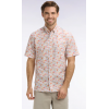 Chemise ETE manches courtes en popeline et chambray à motif floral orange