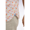 Chemise ETE manches courtes en popeline et chambray à motif floral orange