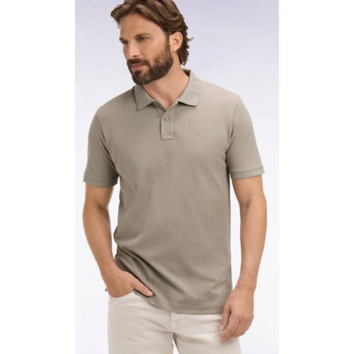 Polo ETE manches courtes en coton kaki coupe regular