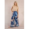 Pantalon été femme, large imprimé bleu MOLLY BRACKEN