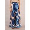 Pantalon été femme, large imprimé bleu MOLLY BRACKEN