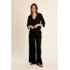 Chemisier été crop, en coton/lin noir MOLLY BRACKEN