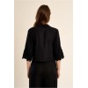 Chemisier été crop, en coton/lin noir MOLLY BRACKEN