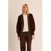 Long gilet femme HIVER, en maille marron MOLLY BRACKEN