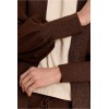 Long gilet femme HIVER, en maille marron MOLLY BRACKEN