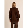 Long gilet femme HIVER, en maille marron MOLLY BRACKEN