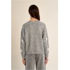 Cardigan femme HIVER, en maille à fleurs gris clair MOLLY BRACKEN
