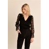Pull femme HIVER, manches dentelle noir MOLLY BRACKEN