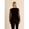 Pull femme HIVER, manches dentelle noir MOLLY BRACKEN