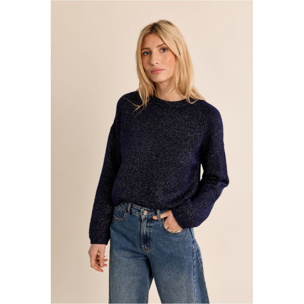 Pull femme HIVER, en maille, irisé marine MOLLY BRACKEN