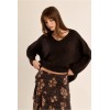 Pull femme HIVER, en maille marron, col V MOLLY BRACKEN