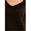 Pull femme HIVER, en maille marron, col V MOLLY BRACKEN