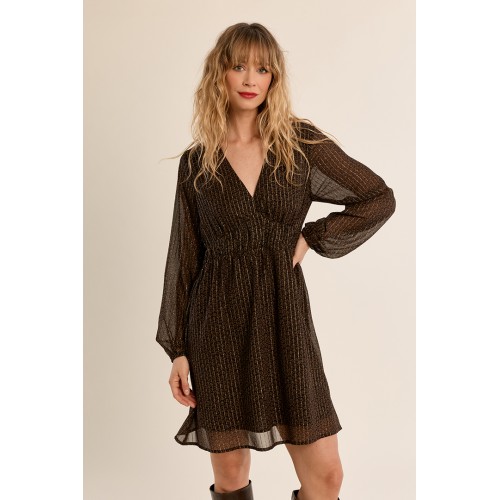 Robe hiver en voile imprimé choco MOLLY BRACKEN