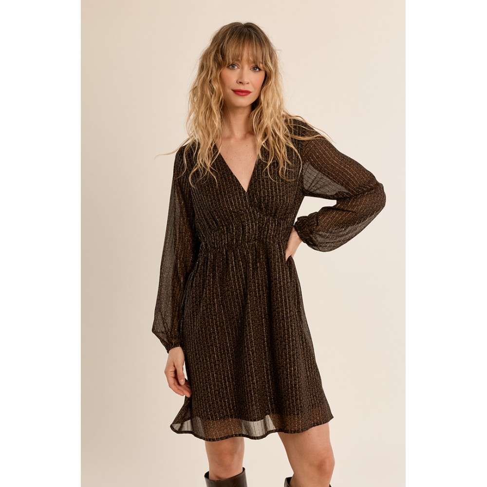 Robe hiver en voile imprimé choco MOLLY BRACKEN