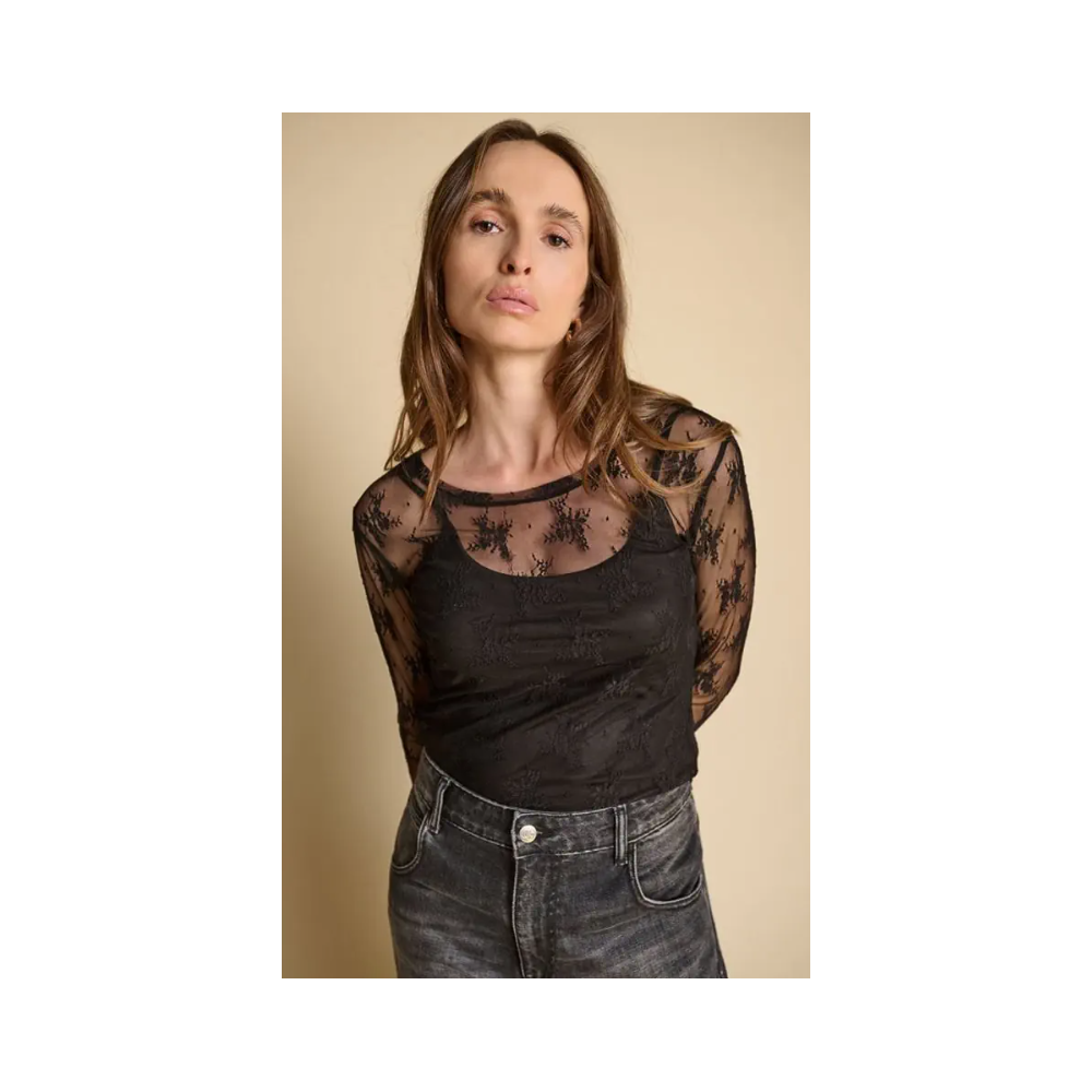 Top HIVER Sophie, noir dentelle LE TEMPS DES CERISES