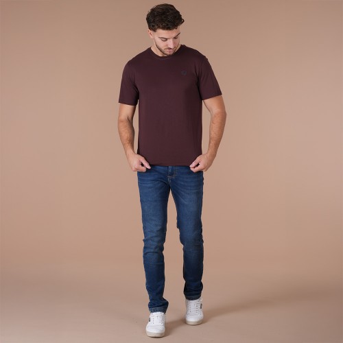 T-Shirt homme hiver bordeaux RUCKFIELD