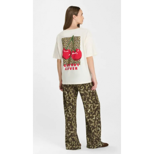 T-shirt HIVER femme Rocky, ivoire imprimé léopard LE TEMPS DES CERISES