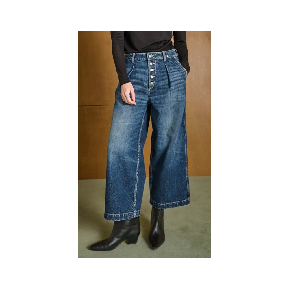 Jeans femme, wide leg Donna bleu foncé LE TEMPS DES CERISES