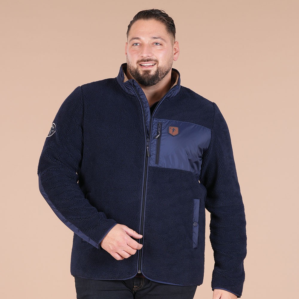 Polaire homme hiver bi-matière marine RUCKFIELD