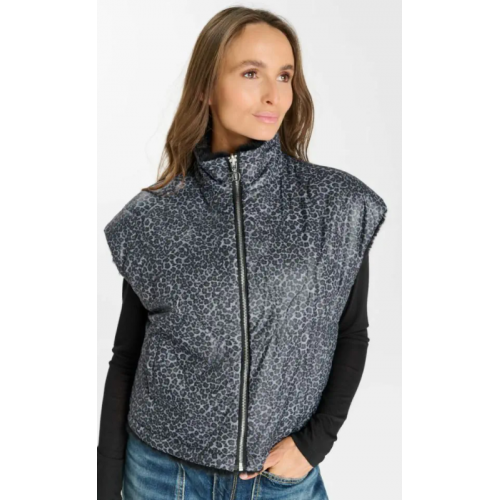 Gilet HIVER réversible Fauve, femme noir LE TEMPS DES CERISES
